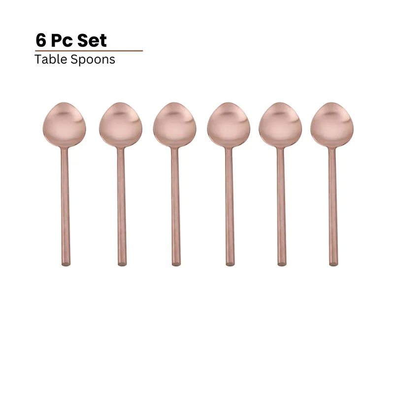 Zarif Stainless Steel Spoon Set (Copper) - Set Of Six media 5
