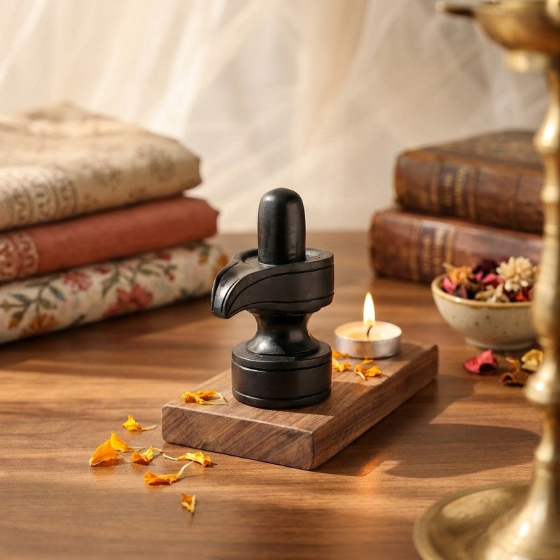 Shivling Ebony Wood Idol