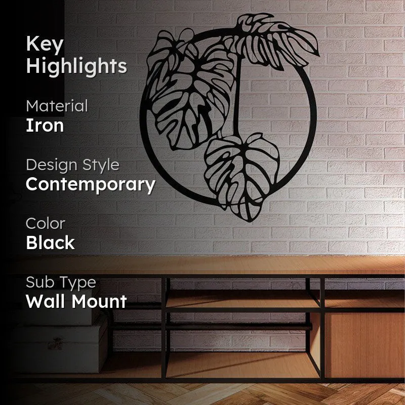 Bunch Of Leaves Black Iron Wall Accent media 2