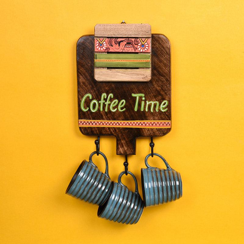 Coffee Ceramic,Wood Tea Cup (175 mL Each) - Four Piece Set