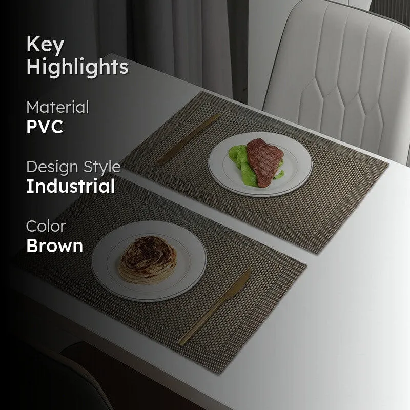Onyxa Brown Rectangle PVC Table Mats - Set Of Two media 2