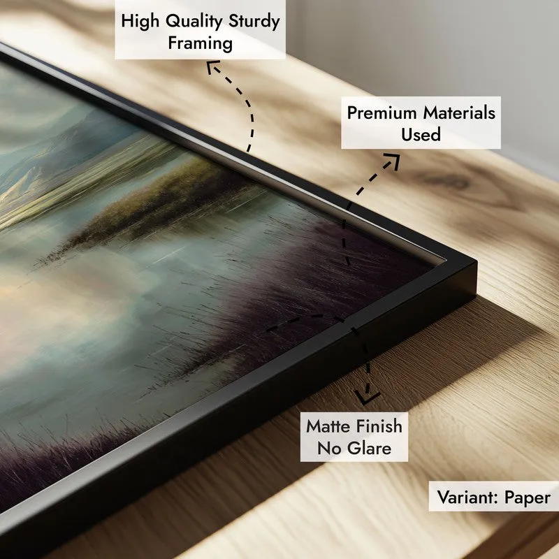 Meadow of Tranquility Archival Paper Wall Painting With Black Frame media 6