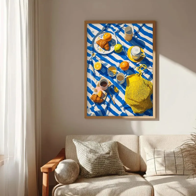 Picnic Palette Canvas Wall Painting - Brown Frame media 6