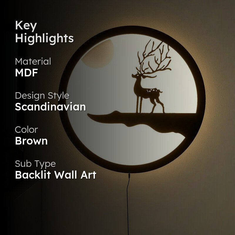 GlowDeer Backlit MDF Wall Accent media 2