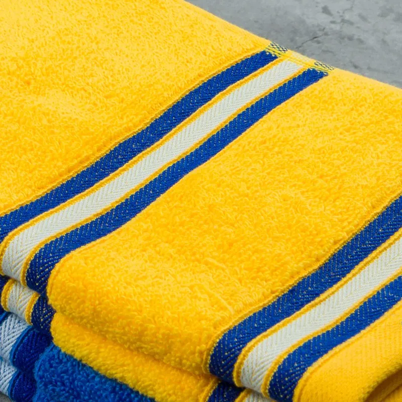 Nautica Dove Dual Down Cotton Hand Towel (Yellow & Blue) - Set Of Four media 5