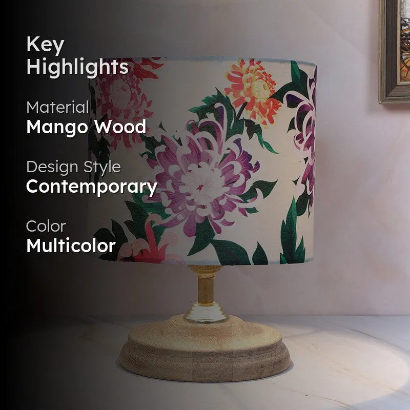 Miyabi Pebble Printed Mango Wood Table Lamp - Multicolor media 2