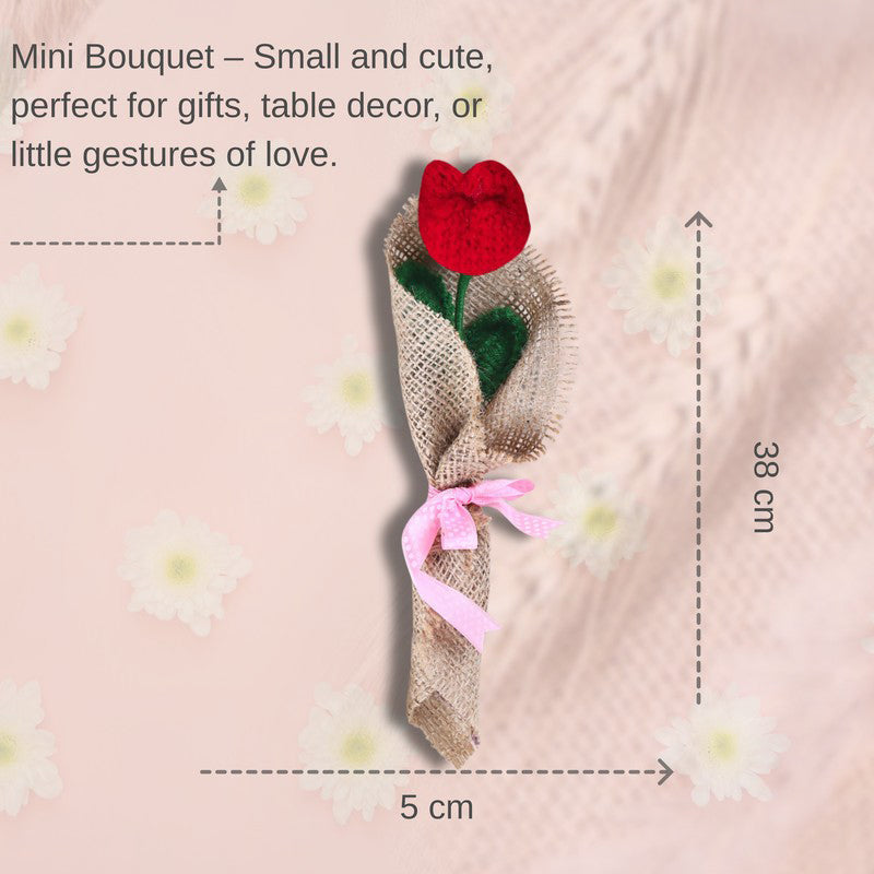 Crochet Handmade Tulip Bouquet - Red media 9