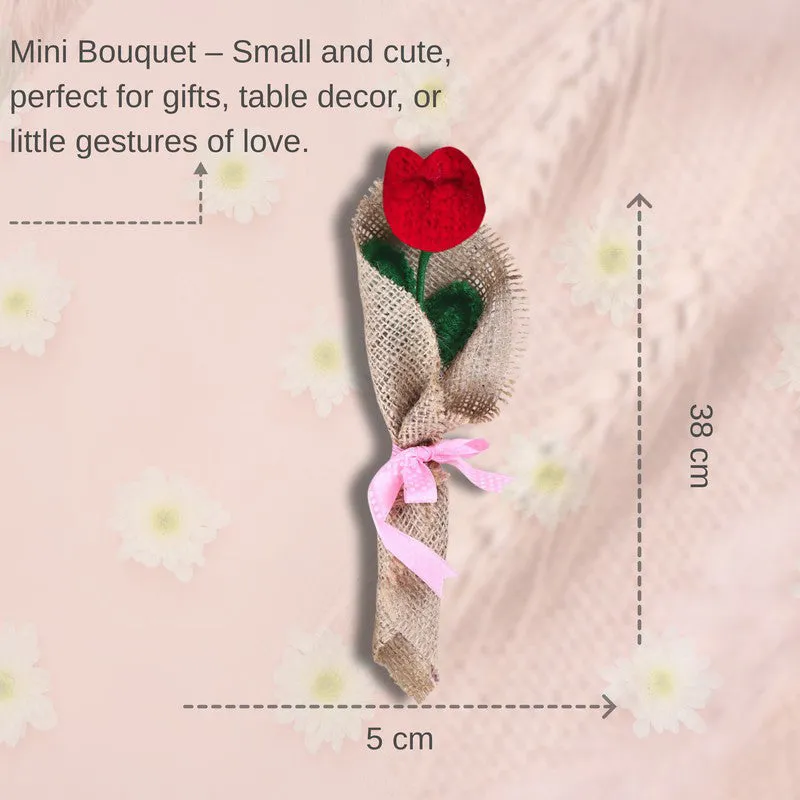 Crochet Handmade Tulip Bouquet - Red media 9