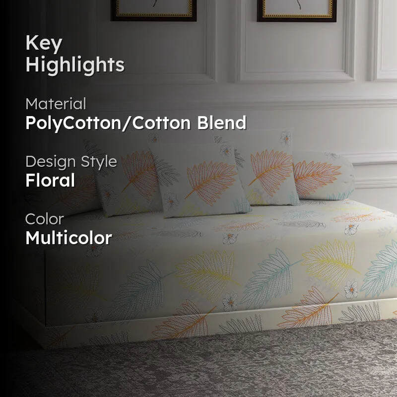 Pastel Ferns Diwan Set - Six Piece Set media 2