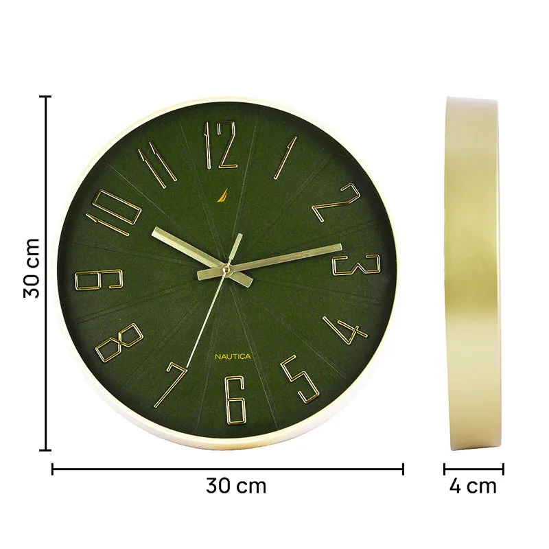 Caldre Analog Wall Clock - Green & Gold media 9