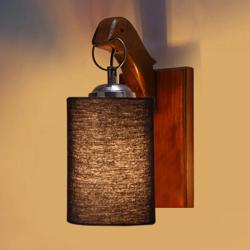 Estrella Wooden Wall Lamp - Black media 5