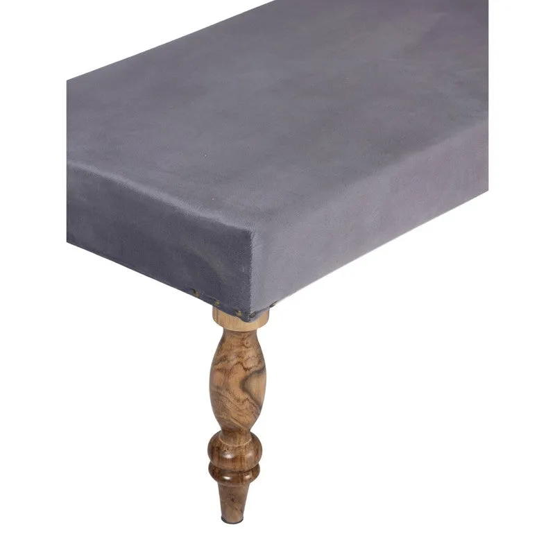 Avaro Sheesham Wooden Bench with Stools (Grey) - Three Piece Set media 6