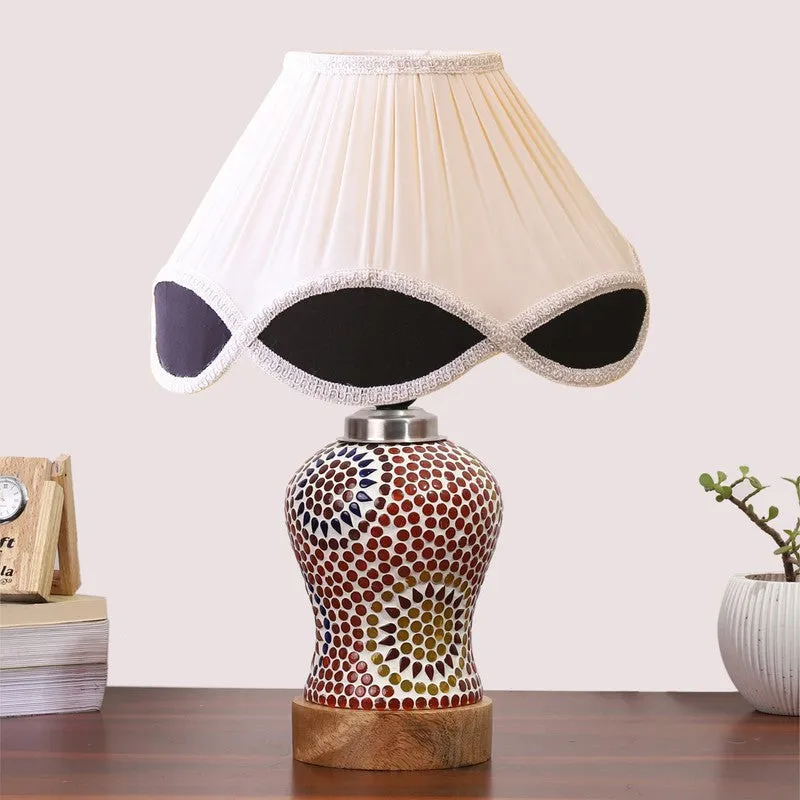 Aranya Arc Pleated Wooden Table Lamp - Multicolor media 4