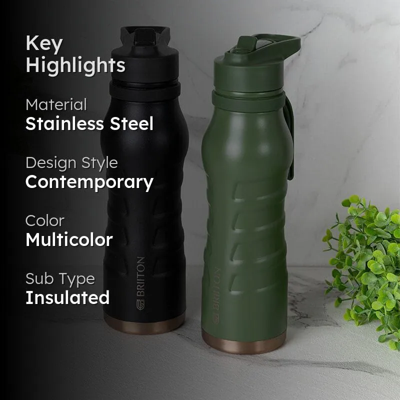 Epiquencher Hot & Cold Thermos Water Bottle (Black & Green, 750 mL Each) - Set Of Two media 2