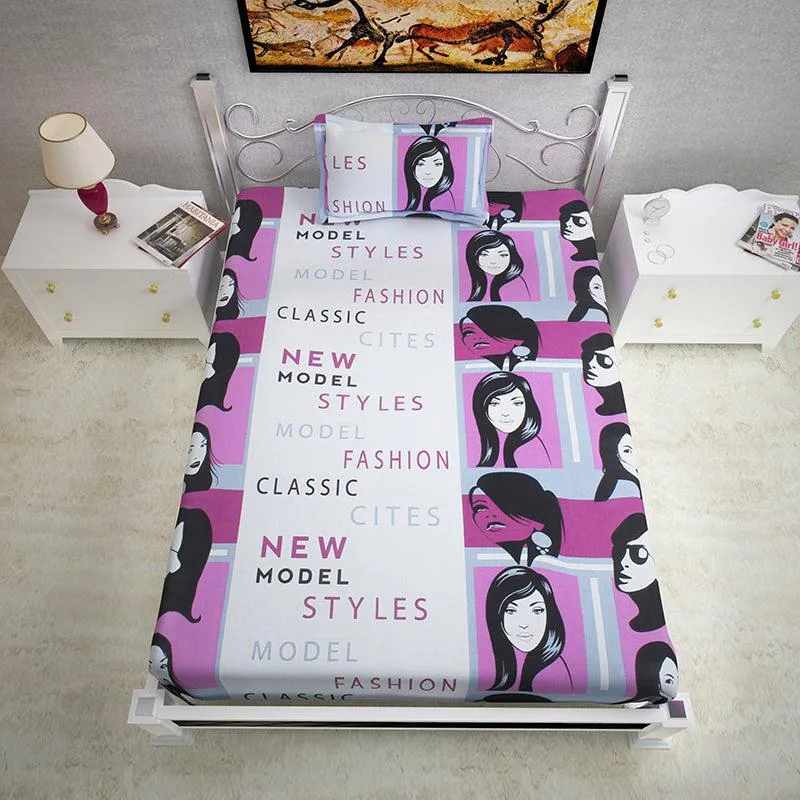 Face & Phrase Abstract Cotton Bedsheet - 144 TC media 4