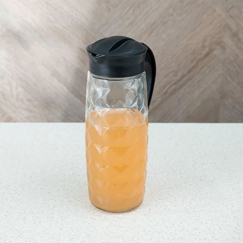 Domana Crystal Transparent Jug With Lid (Black) - 1600 mL media 1