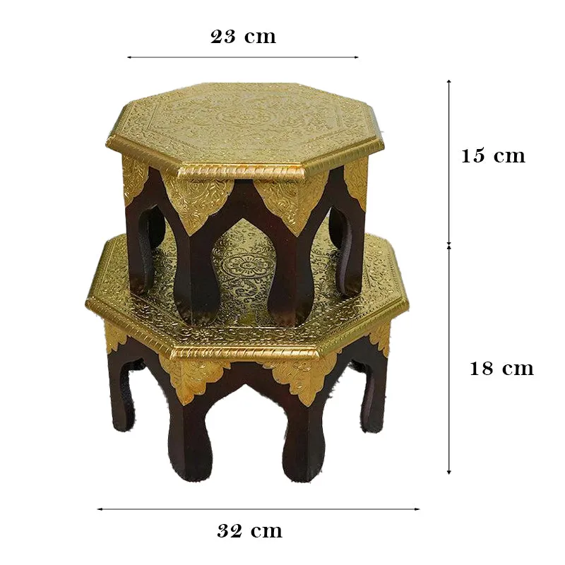 Dikara Ethnic Wooden Stool - Set Of Two media 7