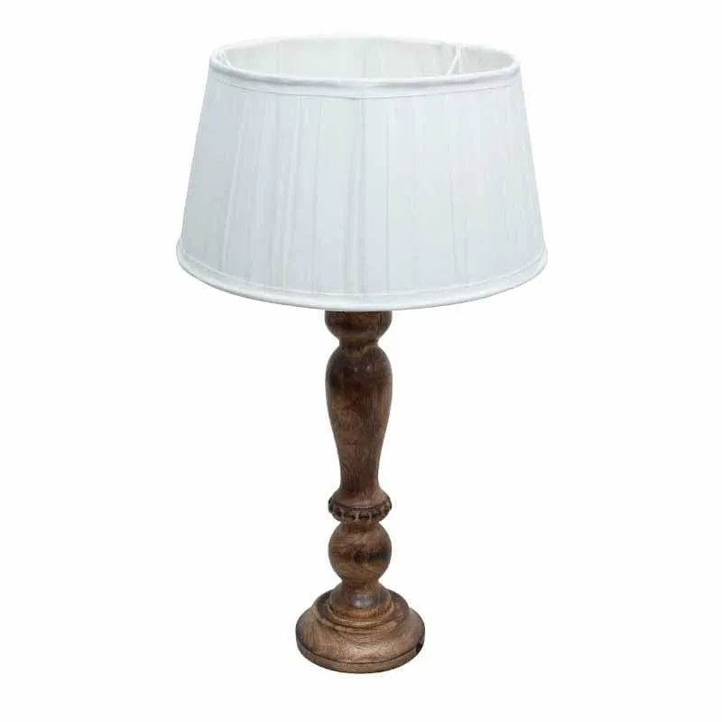 Earthine Fabric Table Lamp - White,Brown media 3