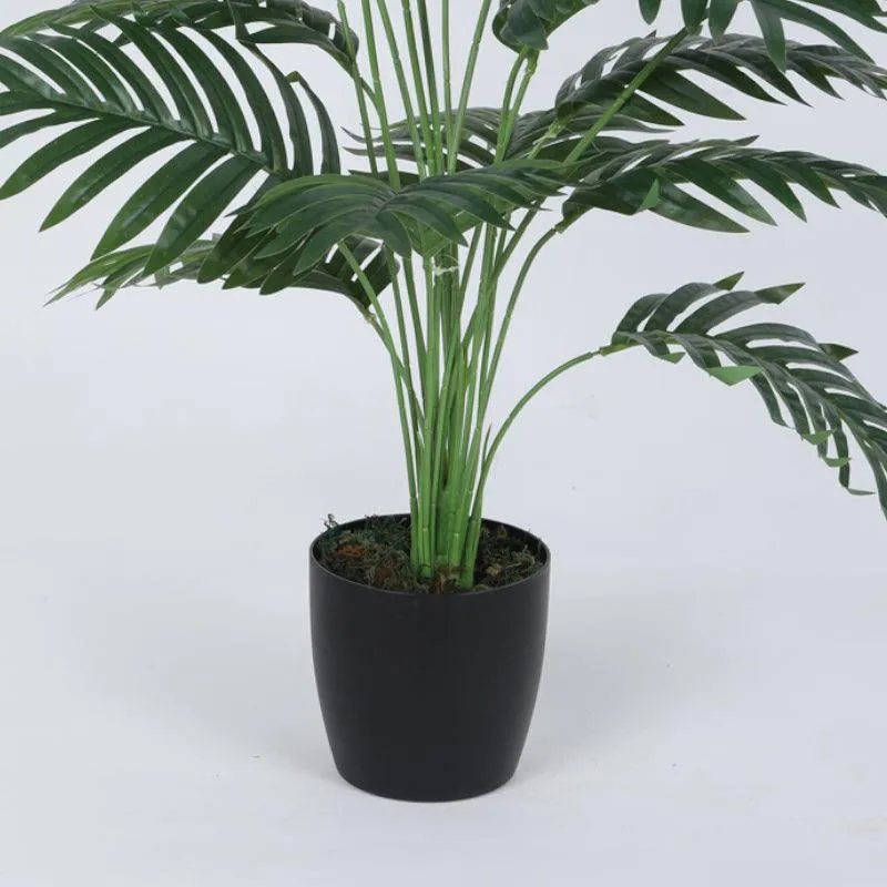 Faux Butterfly Palm Plant With Black Plastic Pot - 2.79 ft media 6