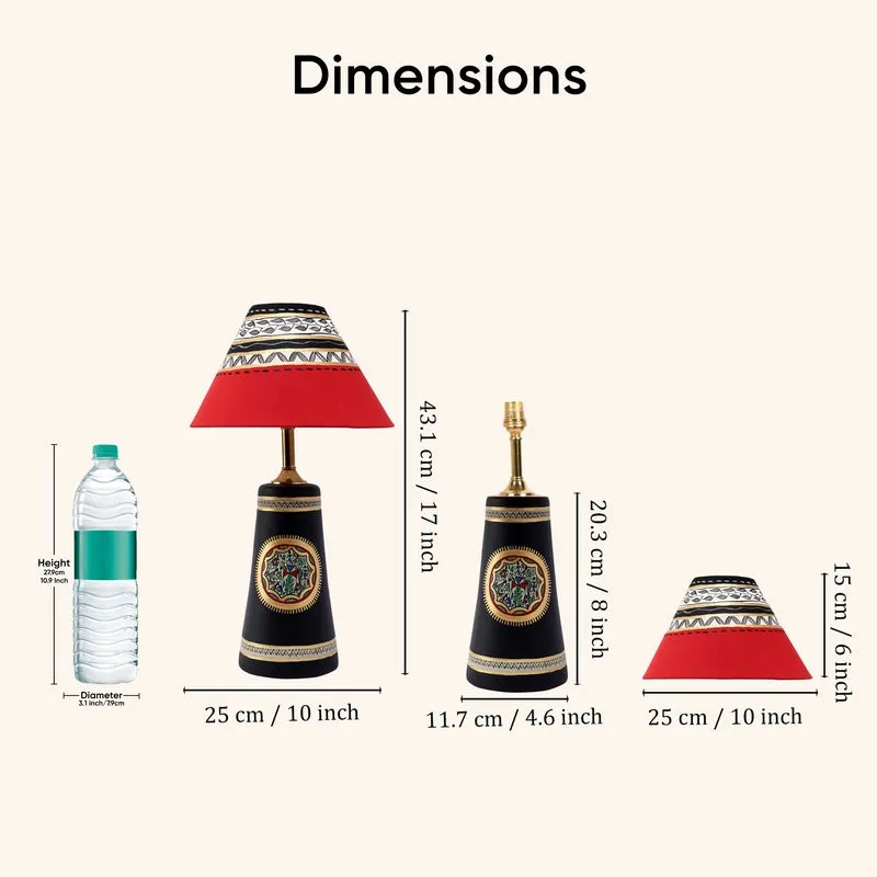 Soma Warli Painted Table Lamp - Multicolor media 15