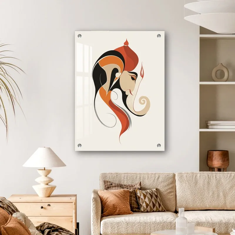 Divine Ganpati Presence Acrylic Wall Art media 1