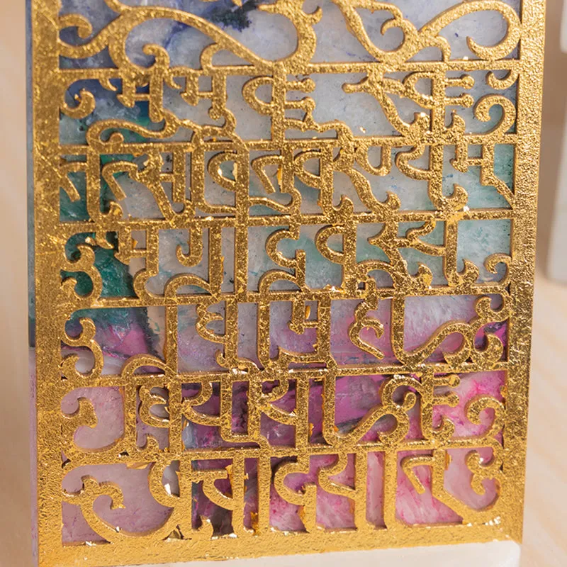 Gayatri Mantra Agate Tea Light Holder media 5
