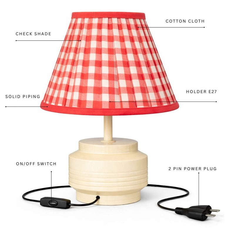Monroe Charm Cotton Table Lamp - Red media 5