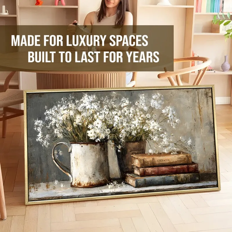 Porcelain Petals Canvas Wall Painting With Frame media 5