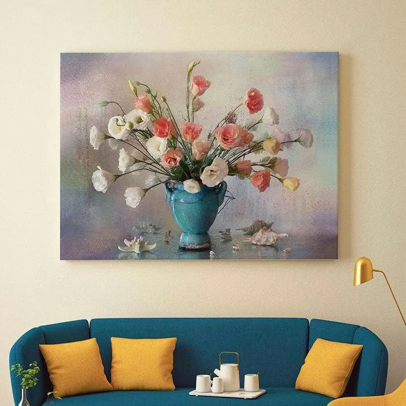 Roses Flower Bouquet Canvas Wall Painting - Gallery Wrap media 1