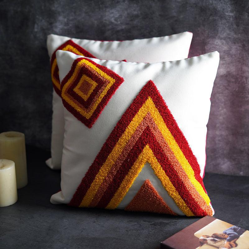 Arti Angles Geometric Cotton Cushion Cover - Set Of Two