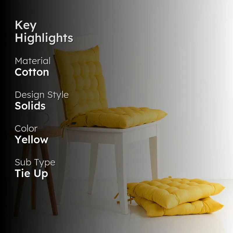 Savra Cotton Chair Pad (Yellow) - Set Of Four media 2
