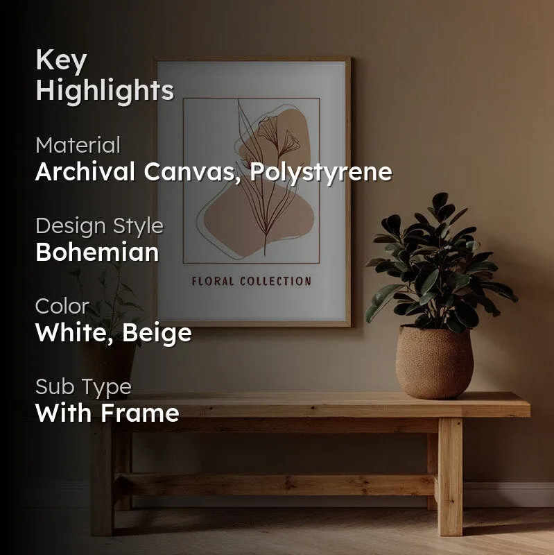 Soft Petals Canvas Wall Painting With Brown Frame media 2