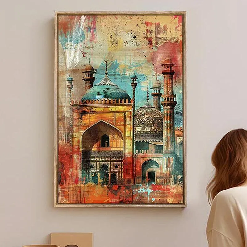 Mehal-E-Rang Canvas Traditional Wall Art With Frame media 5