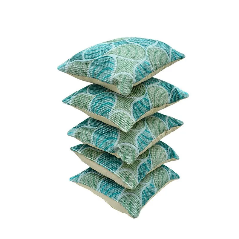 PetalPrism Cushion Cover (Sky Blue) - Set Of Five media 5