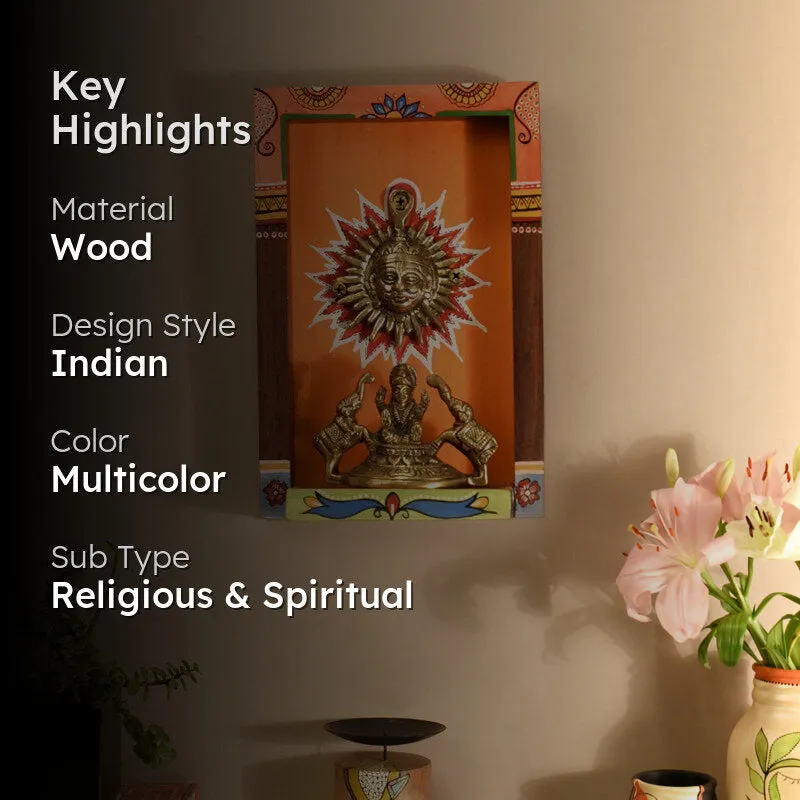 Brass Surya Dev II Wooden Wall Accent media 2