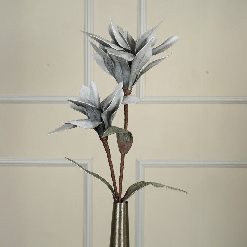 Artificial Velora Foam Flower Stick - Grey media 3