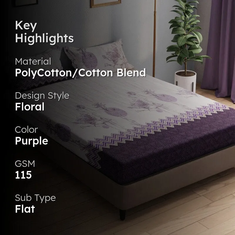 Wyril Bedsheet (Purple) - 115 GSM media 2