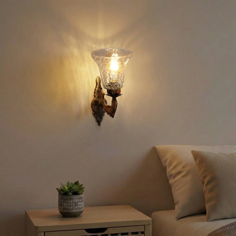 Vintage Crystal Glass Wall Lamp