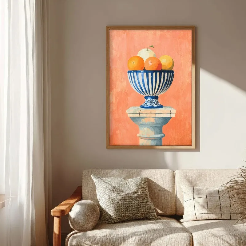 Fruit Bowl Canvas Wall Painting - Brown Frame media 6