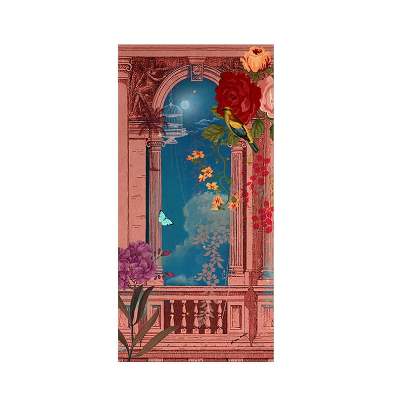 India Circus Moonlit Jharokha Canvas Wall Art - Set Of Three media 3