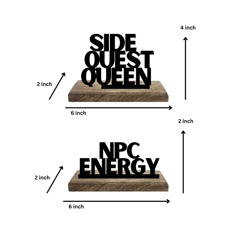 Side Quest Queen Typography Showpiece - Set Of Two media 5