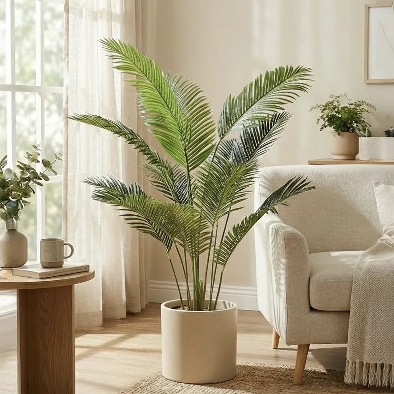Palmora Artificial Areca Palm Plant With Black Plastic Pot - 4.6 ft media 3