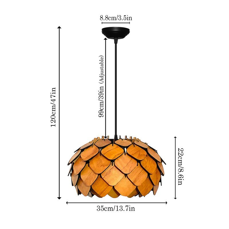 LumiSphere Wooden Ceiling Lamp - Brown media 7