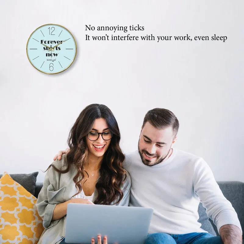 Forever Starts Now Round Analog Wall Clock - Sky Blue media 5
