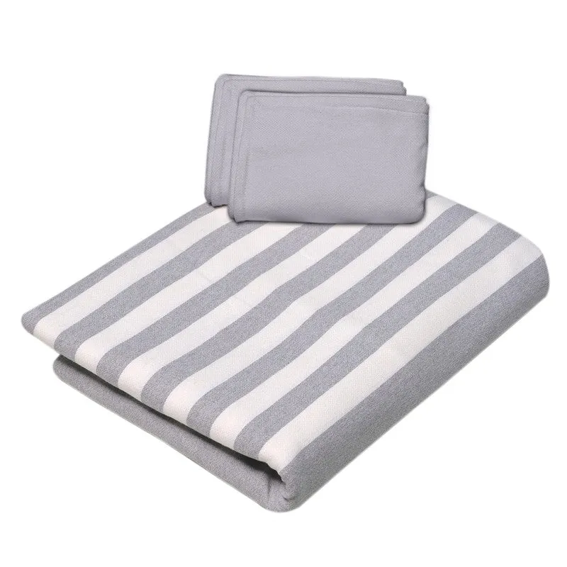 Line Comfort Cotton Bedsheet (Grey) - 102 TC media 5