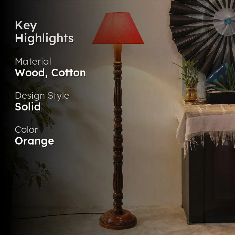 Tira Vintage Wooden Floor Lamp - Orange media 2