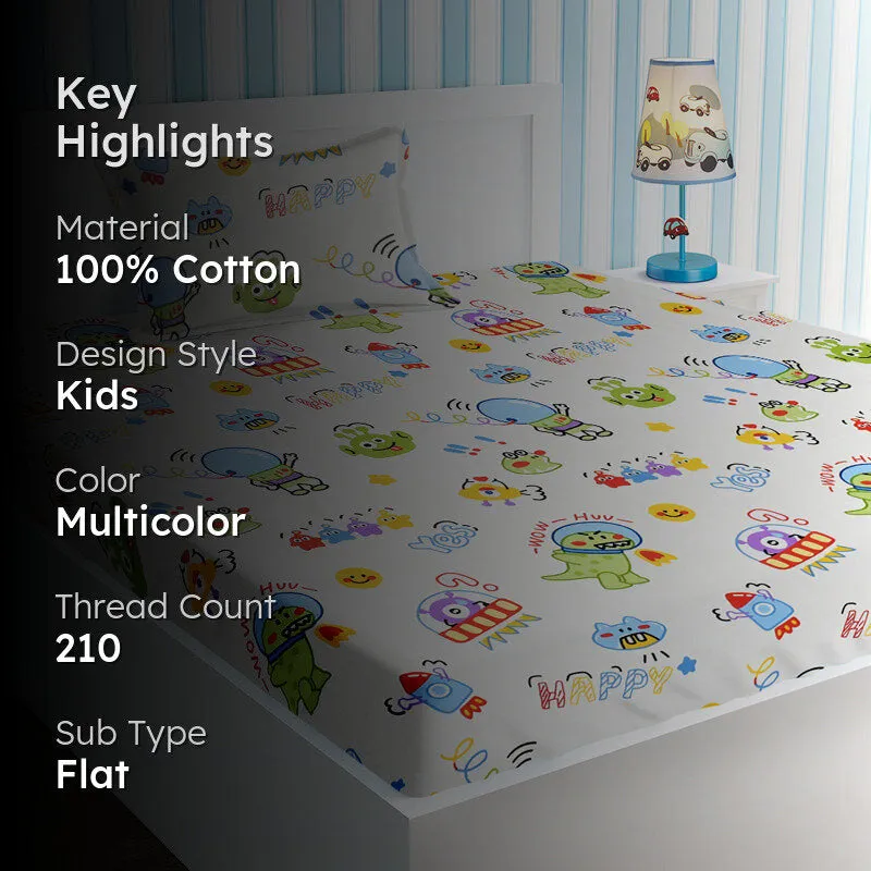 Alien Flight Kids Cotton Bedsheet - 210 TC media 2
