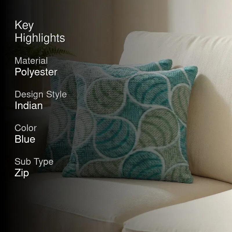PetalPrism Cushion Cover (Sky Blue) - Set Of Two media 2