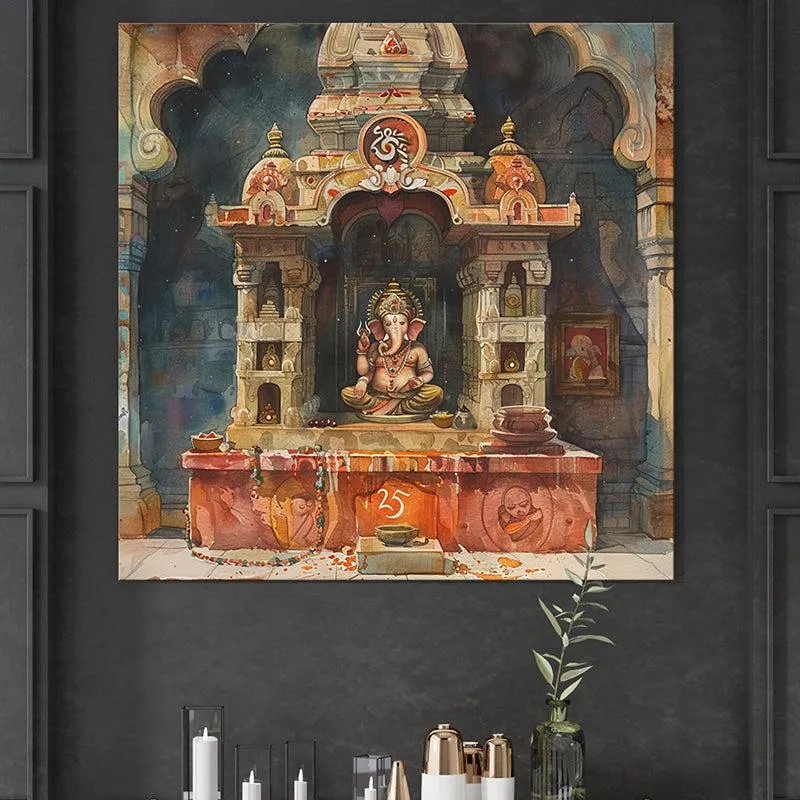 Gajanana Temple Wall Painting media 1
