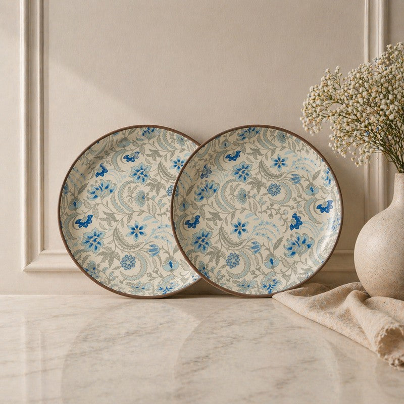 Florale Ceramic Quarter Plate (Blue) - Set of Two media 4